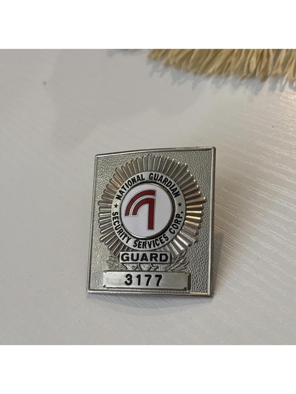 Vintage National Guardian Security Services Corp Guard Badge 3177 Metal Pin Back